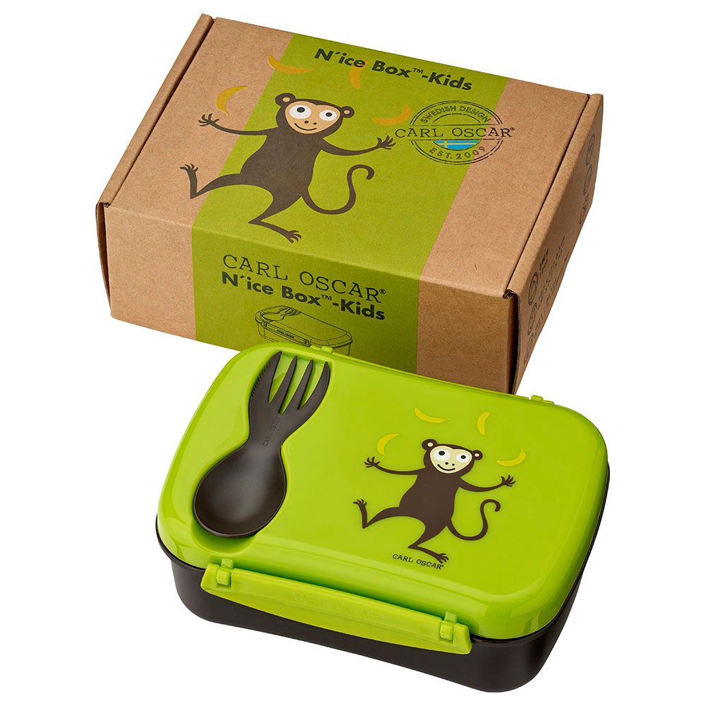 Carl Oscar - Kids Lunch Box With Cooling Pack And Fork - Lime