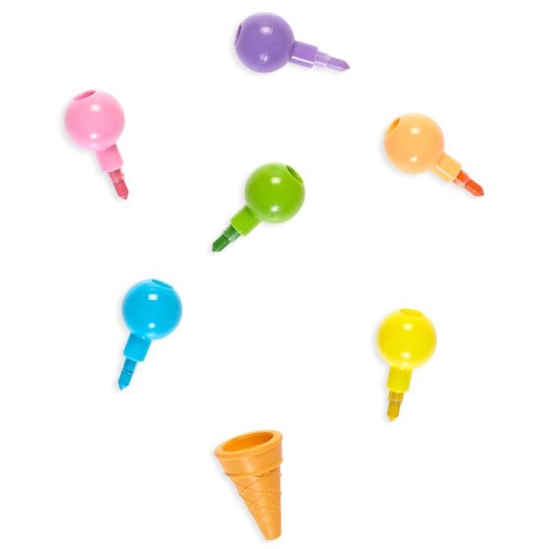 Ooly - Rainbow Scoops Crayons 6pcs with Scented Eraser