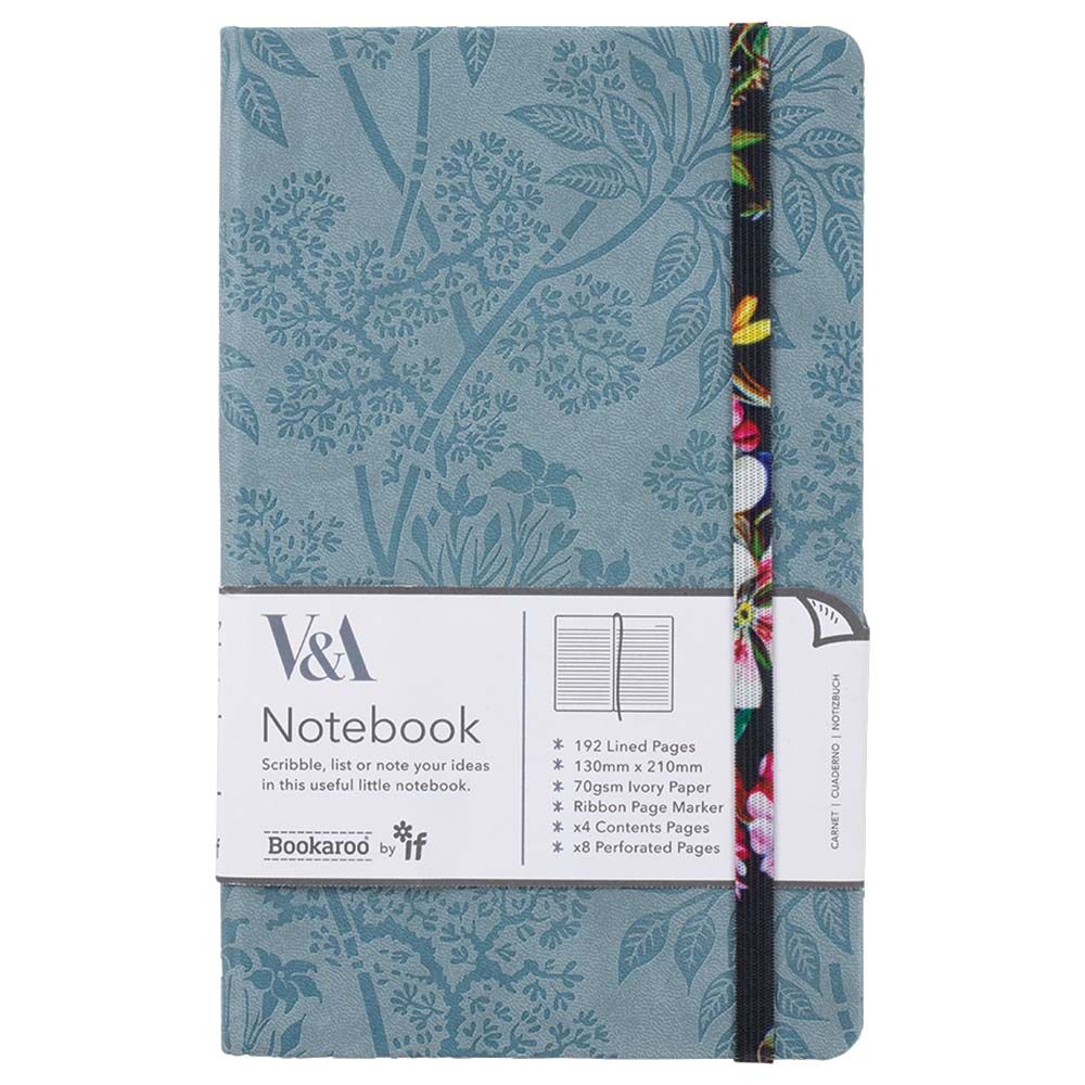 إذا - مجلة Bookaroo من V&A - Kilburn Black Floral - A5 - رمادي