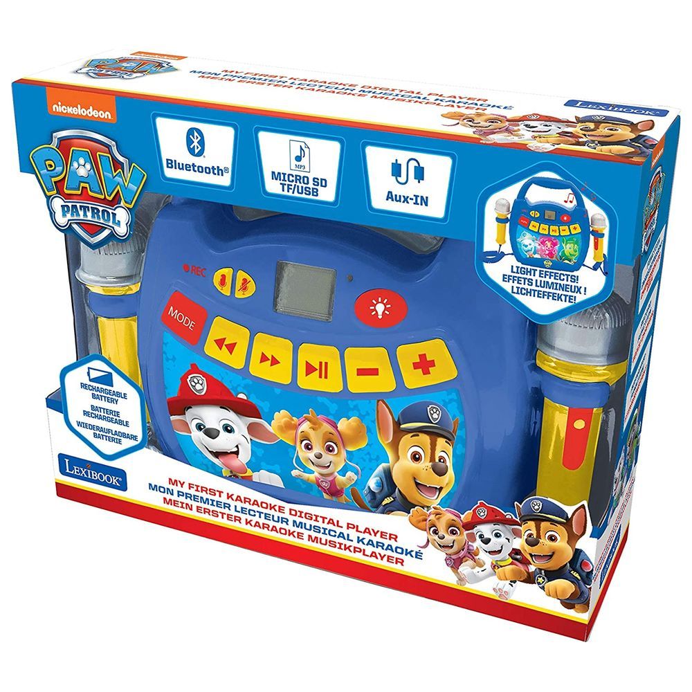 Lexibook - مكبر صوت Paw Patrol Light Bluetooth مع ميكروفون وبطارية قابلة لإعادة الشحن