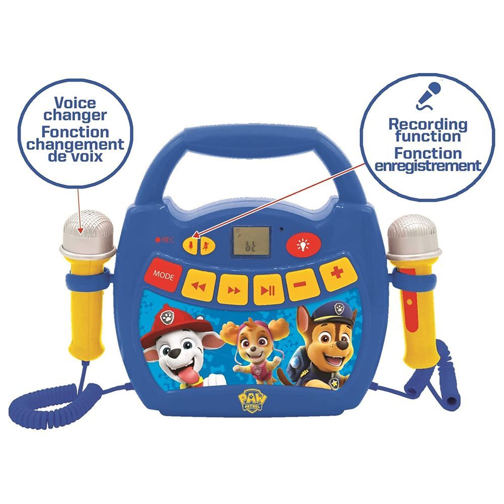 Lexibook - مكبر صوت Paw Patrol Light Bluetooth مع ميكروفون وبطارية قابلة لإعادة الشحن