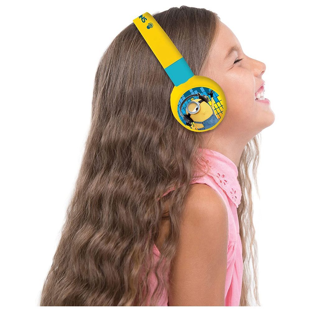 Lexibook - 2-In-1 Bluetooth/Wired - Foldable Headphones W/ Kids Safe Volume - The Minions