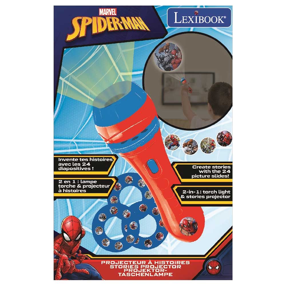 Lexibook - جهاز عرض قصص Spider-Man وضوء الشعلة