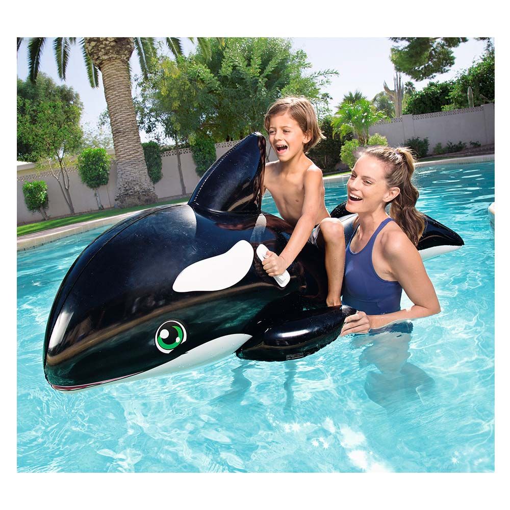 Bestway - Jumbo Whale Rider - Black & White - Inflatable Pool Float