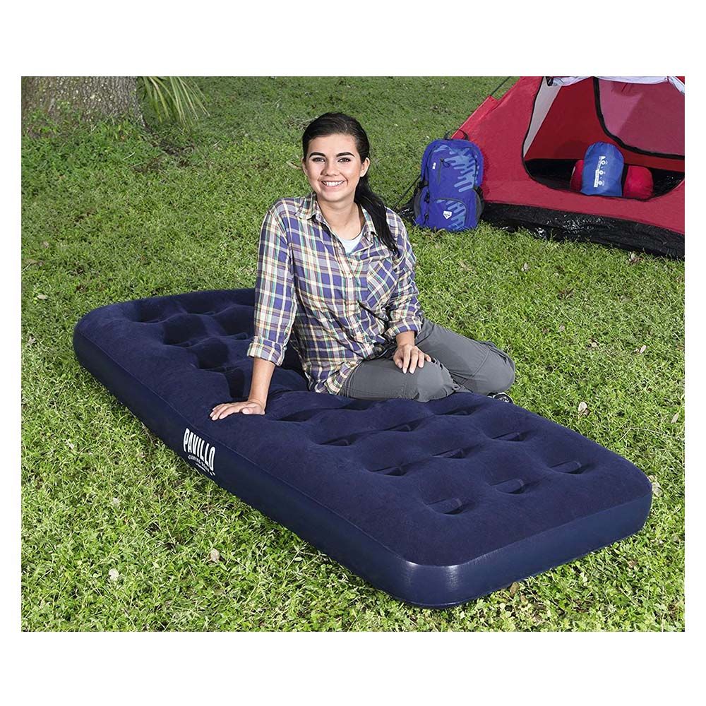 Bestway - Flocked Twin Air Bed - Blue