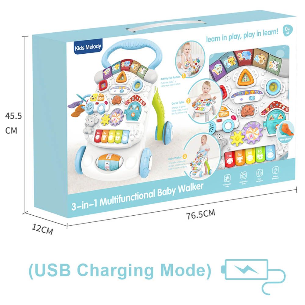 Stem - 3-In-1 Multifunctional Baby Walker w/ USB Mode - Color May Vary