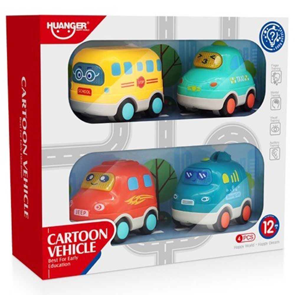 Huanger - Cartoon Vehicles - 4pcs