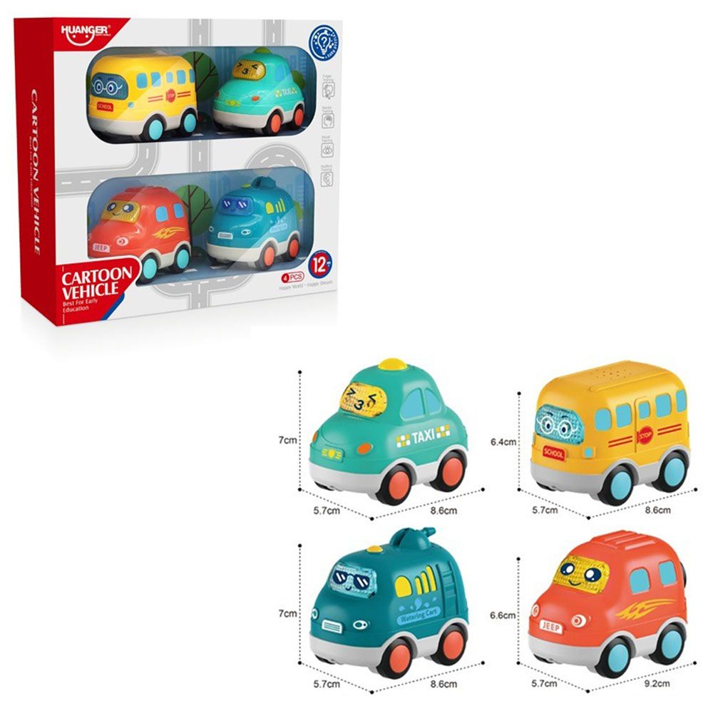 Huanger - Cartoon Vehicles - 4pcs