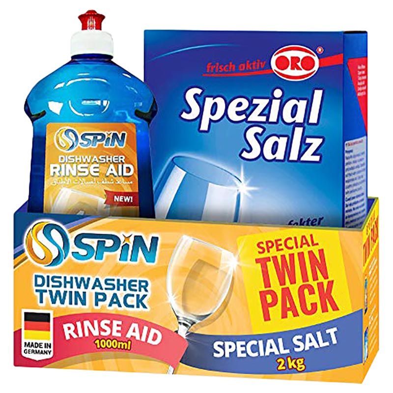 Spin & ORO -Twin Pack - Dish Washer Rinse Aid & Salt