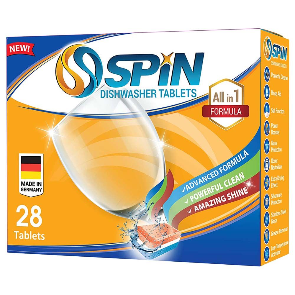 Spin - All Actions Dishwasher Detergent Tablets 28pcs