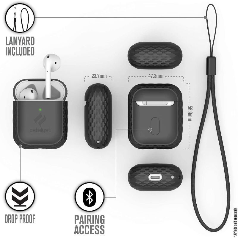 Catalyst - Lanyard Case for Airpods 1 & 2 - Stealth Black