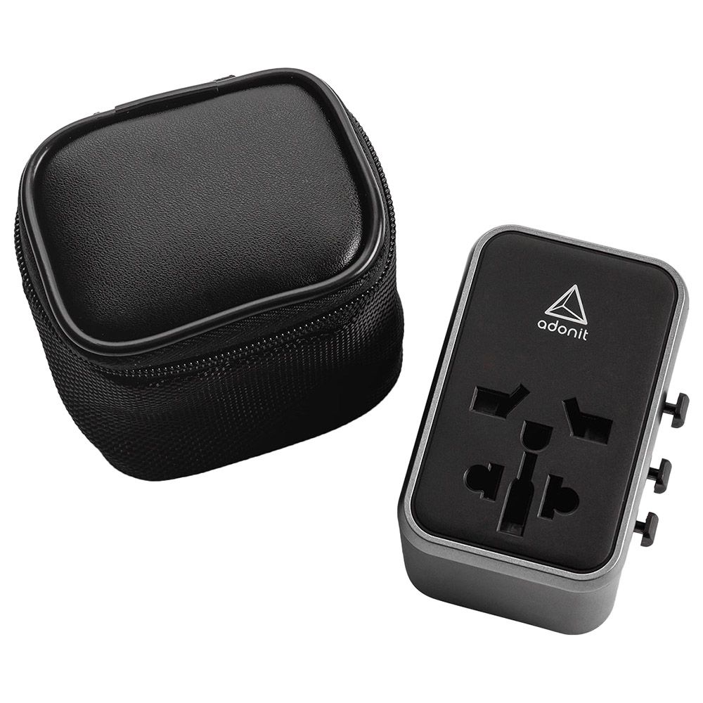 Adonit - Universal Travel Adapter 3C2A PD 65W - Black