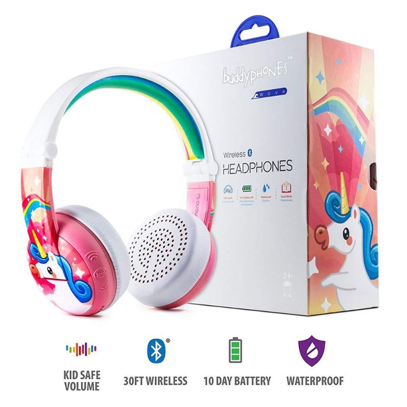 BuddyPhones - Wave Bluetooth Headphones Waterproof - Unicorn