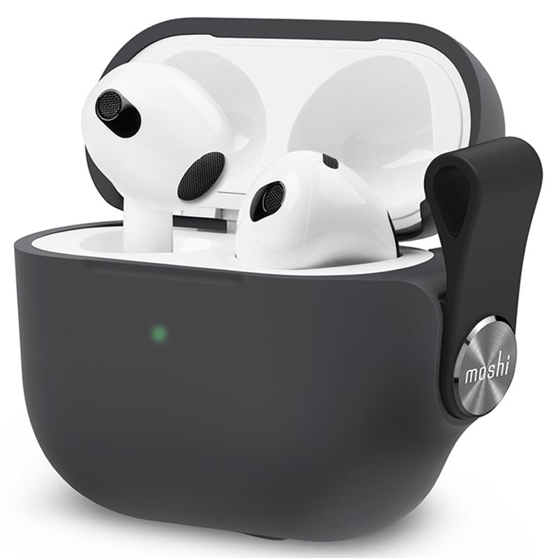 Moshi - Pebbo Airpods Case w/ Detachable Wrist Strap - Black