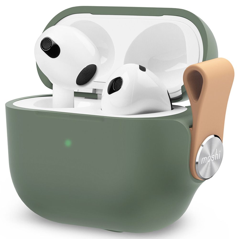 Moshi - Pebbo Airpods Case w/ Detachable Wrist Strap - Mint Green