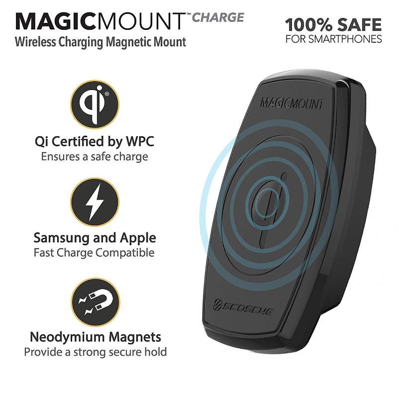 Scosche 10W Magnetic Freeflow Vent Mount Charger - Black