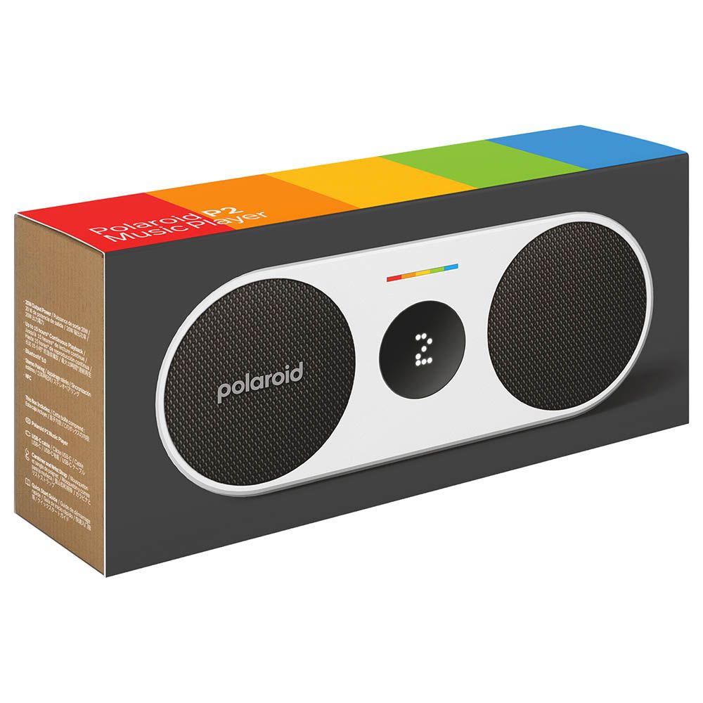 Polaroid - P2 Music Player Bluetooth Speaker - Black & White