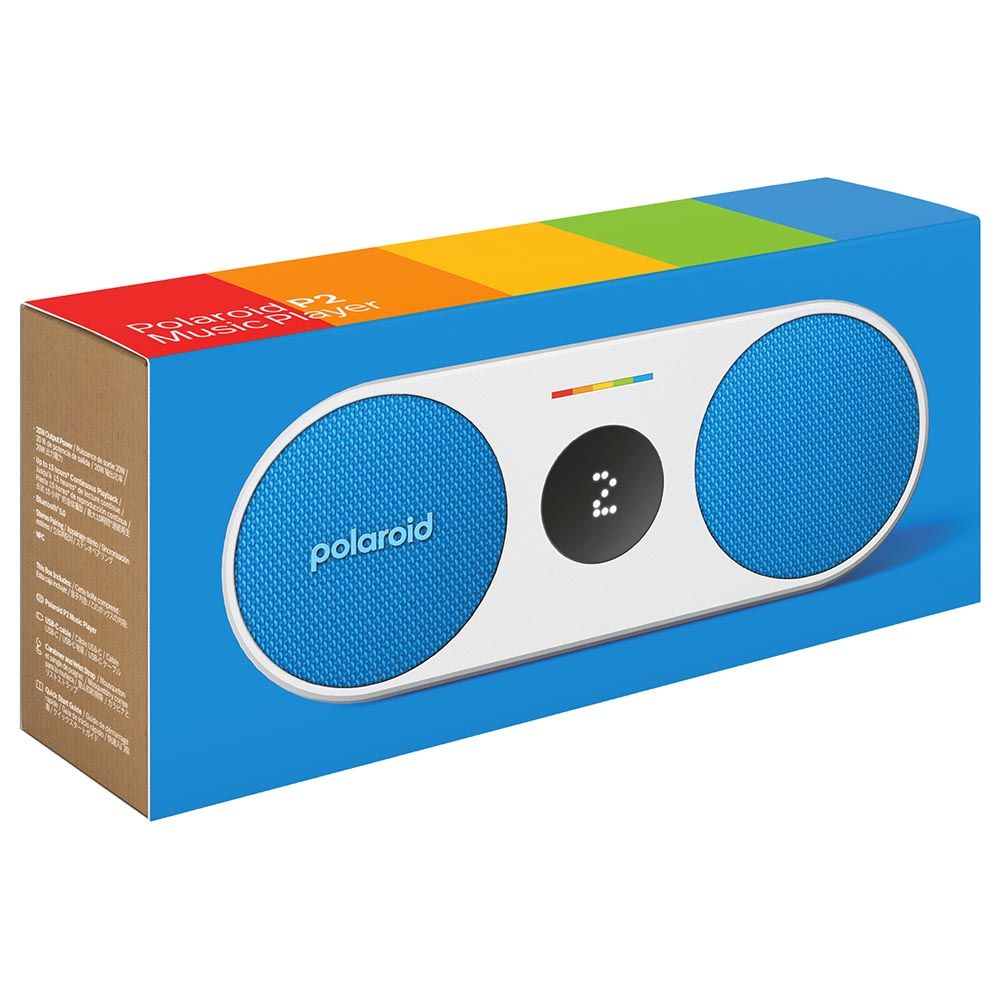 Polaroid - P2 Music Player Bluetooth Speaker - Blue & White