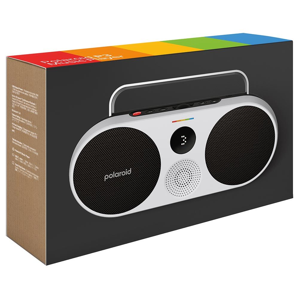 Polaroid - P3 Music Player Bluetooth Speaker - Black & White