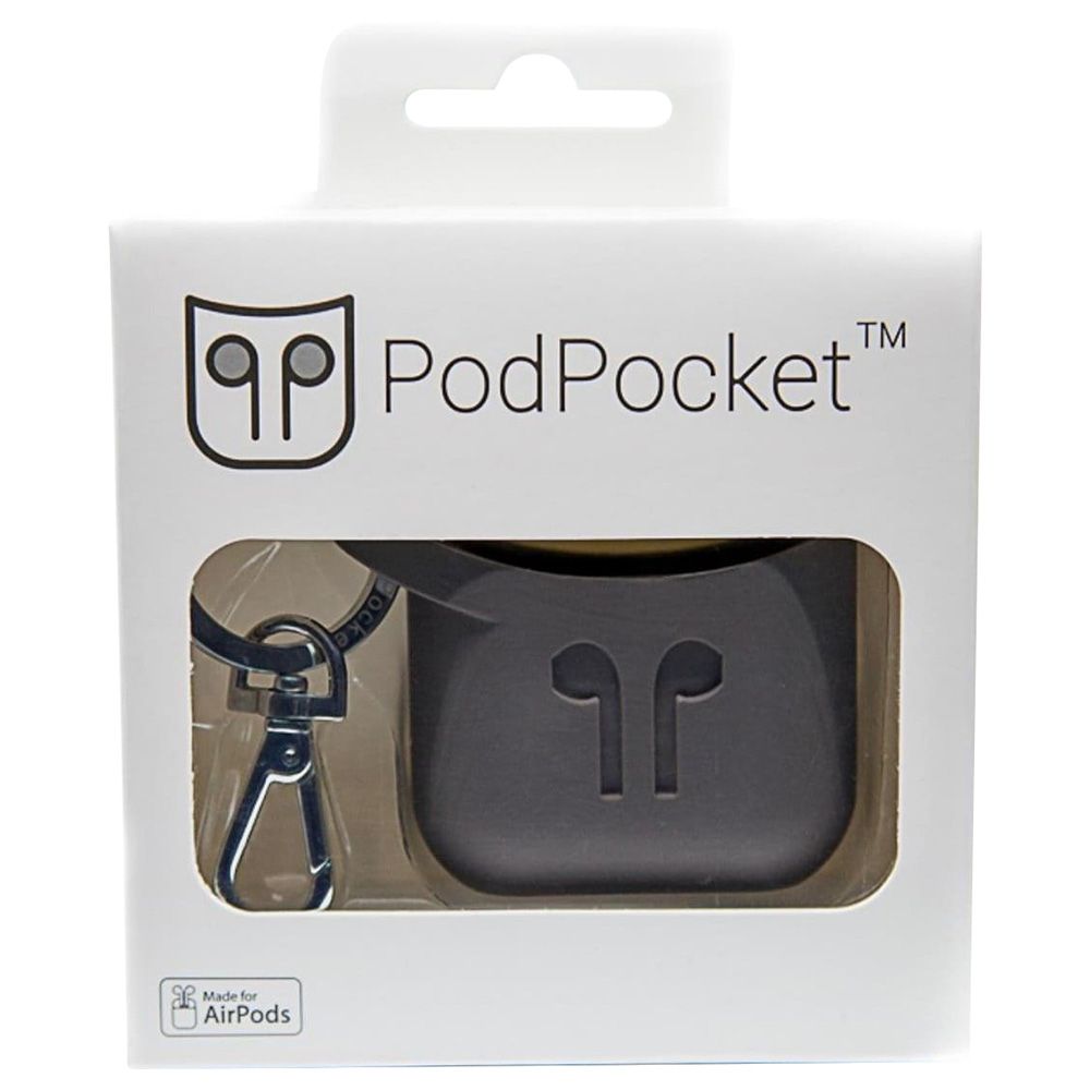 PodPocket - Silicone Case for Apple Airpods - Cocoa Gray