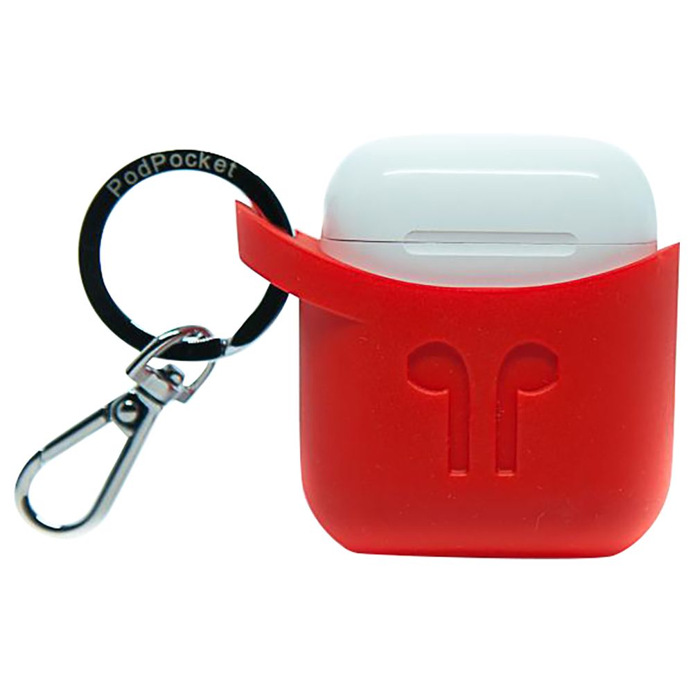 PodPocket - Silicone Case for Apple Airpods - Blazing Red