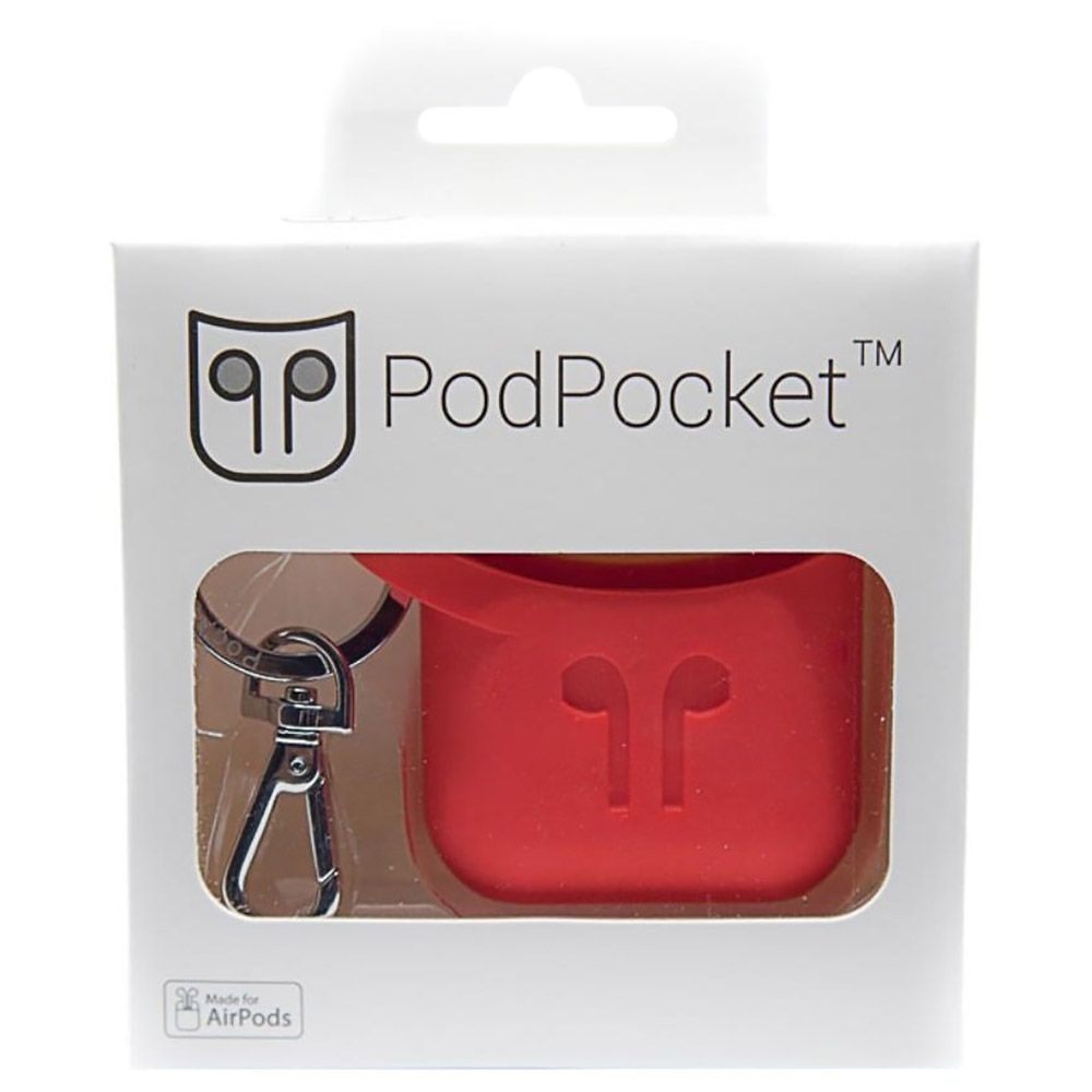 PodPocket - Silicone Case for Apple Airpods - Blazing Red