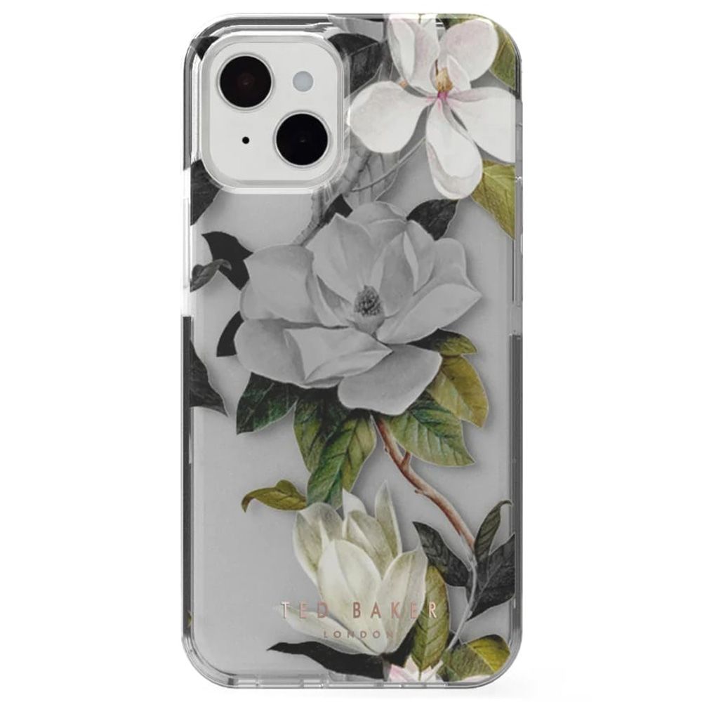 Ted Baker - Iphone 14 - Anti-Shock Floral Case Opal - Grey