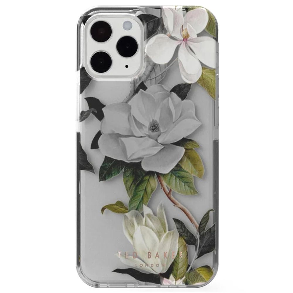 Ted Baker - Iphone 14 Pro - Anti-Shock Floral Case Opal - Grey