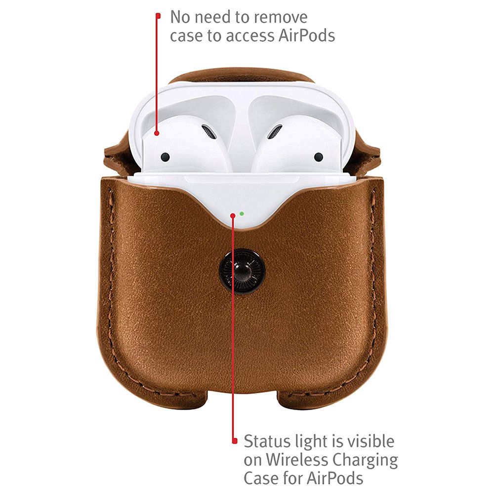 Twelve South - Airpods Airsnap Case, Cognac