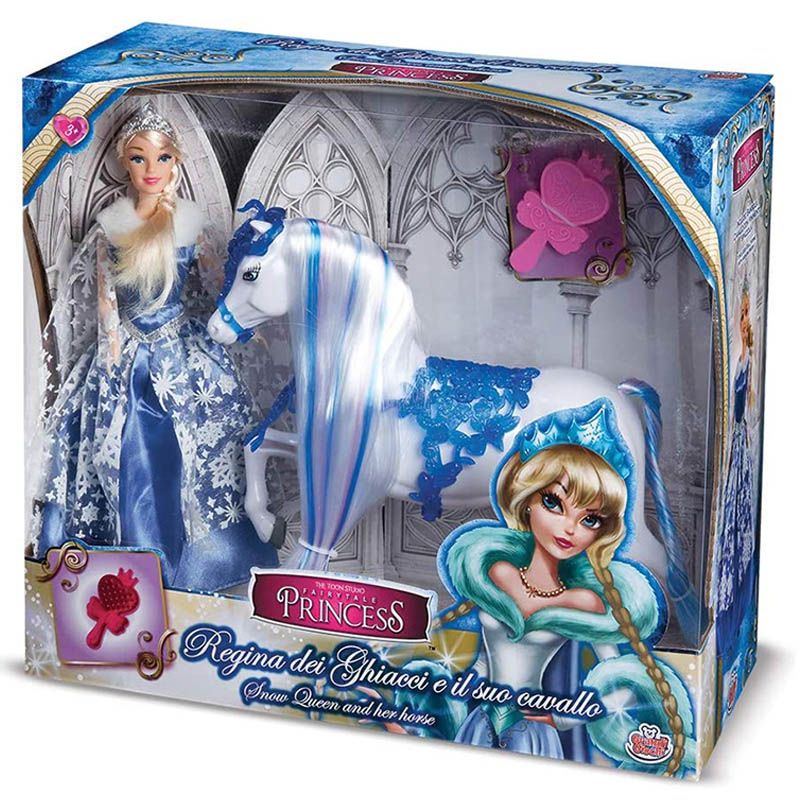 Grandi Giochi - Princess Ice Queen With Horse - 30cm