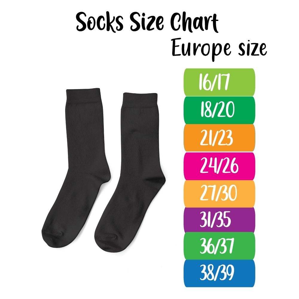 Personalised White Socks - Upper Black Font - Pack of 3