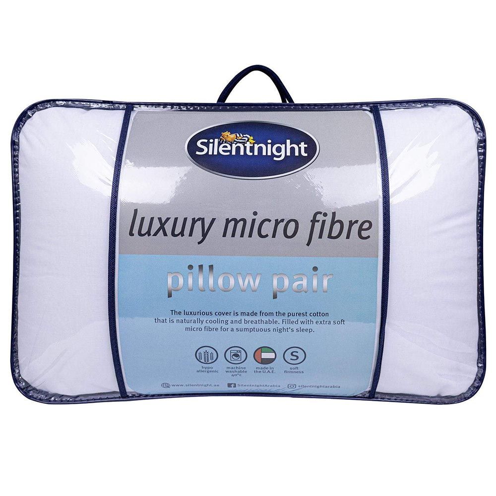 Silentnight - Luxury Micro Fiber Pillow Pair 1200gm - White 