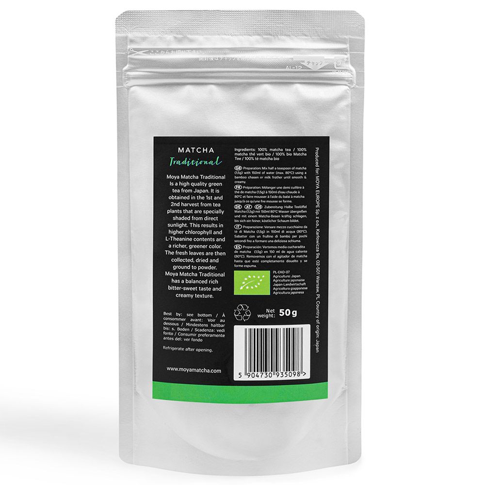 Moya - Matcha Traditional Ziplock Organic Japanese Green Tea