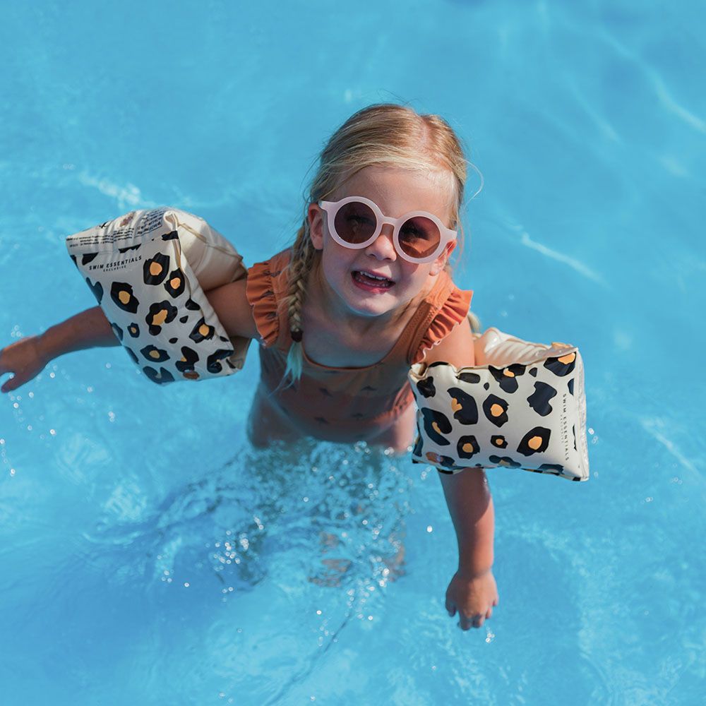 Swim Essentials - Leopard Inflatable Swimming Armbands 2-6Y - Beige