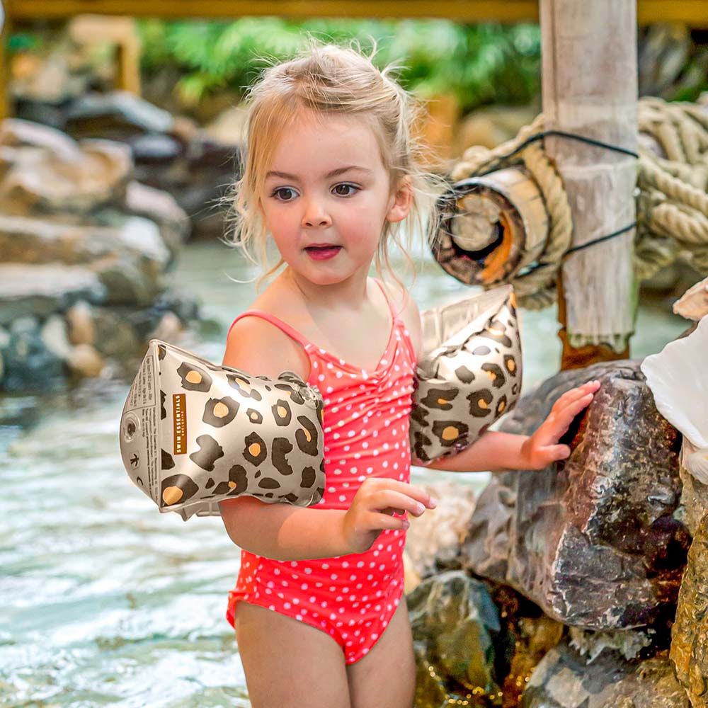 Swim Essentials - Leopard Inflatable Swimming Armbands 0-2Y - Beige