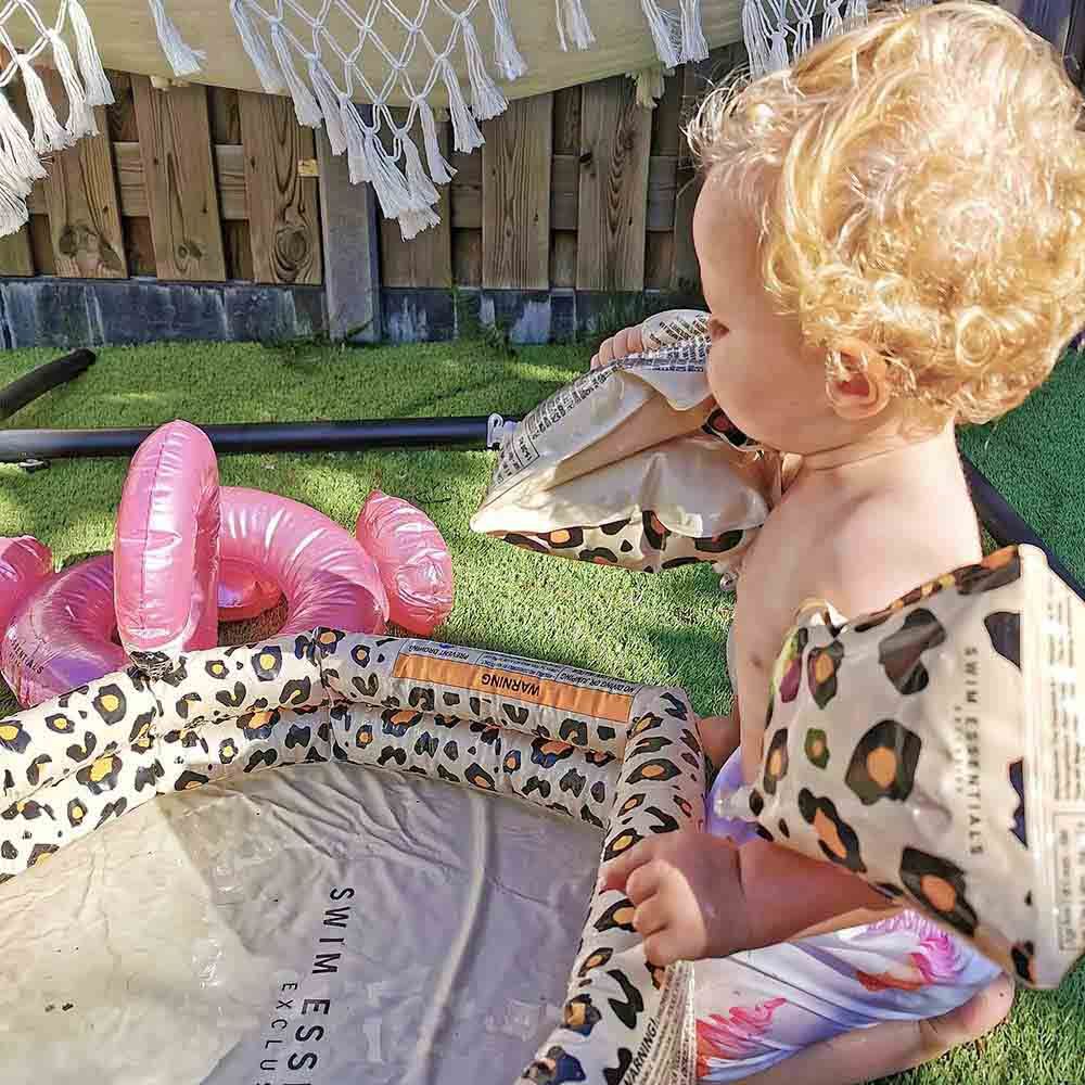 Swim Essentials - Leopard Inflatable Swimming Armbands 0-2Y - Beige