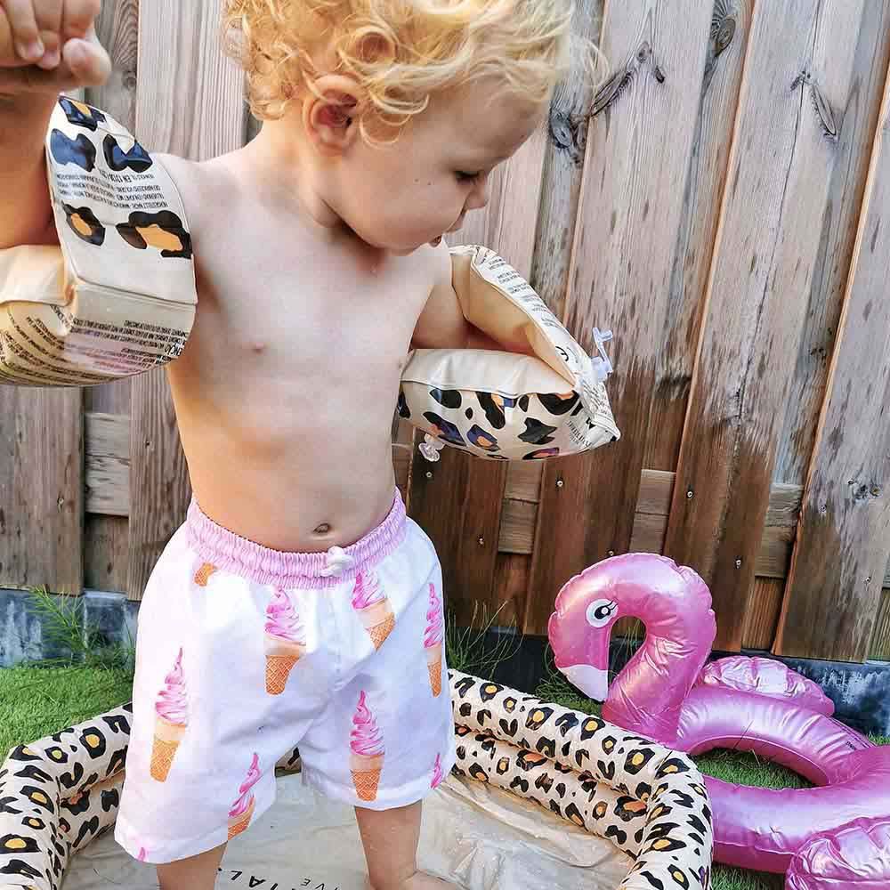 Swim Essentials - Leopard Inflatable Swimming Armbands 0-2Y - Beige