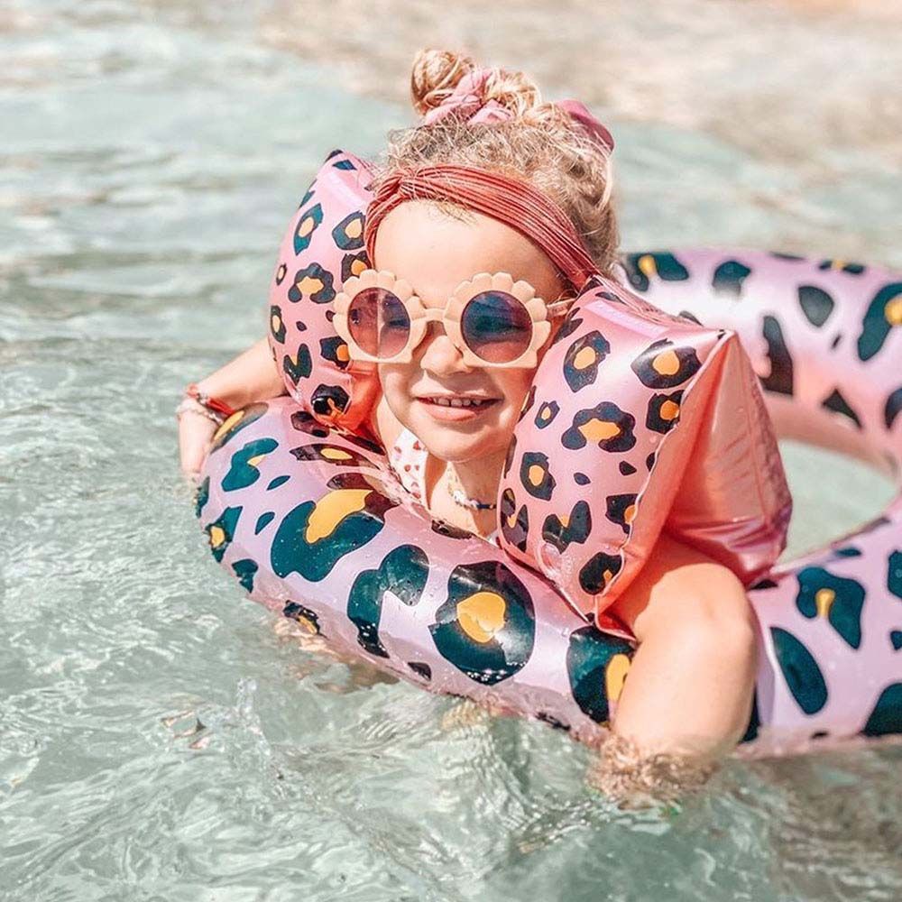 Swim Essentials - Leopard Inflatable Swimming Armbands 2-6Y - Rose Gold