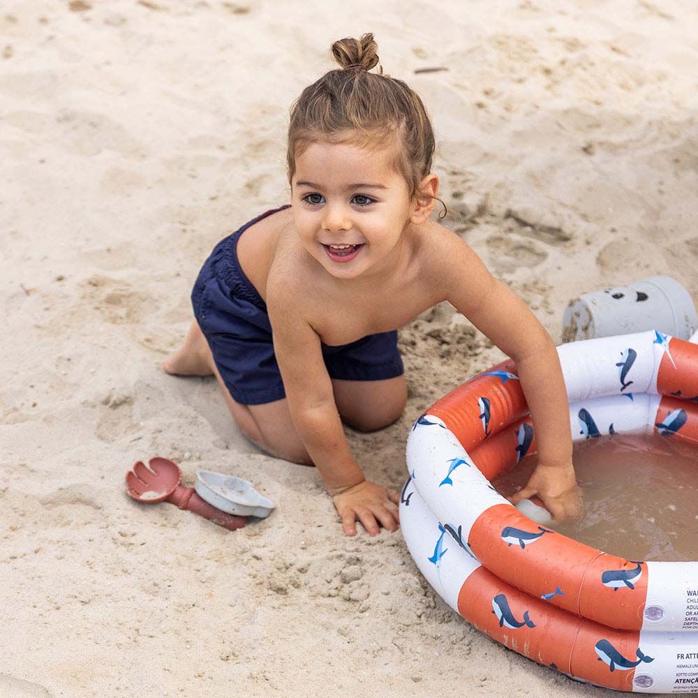 Swim Essentials - Whale Printed Baby Pool - Blue/Red