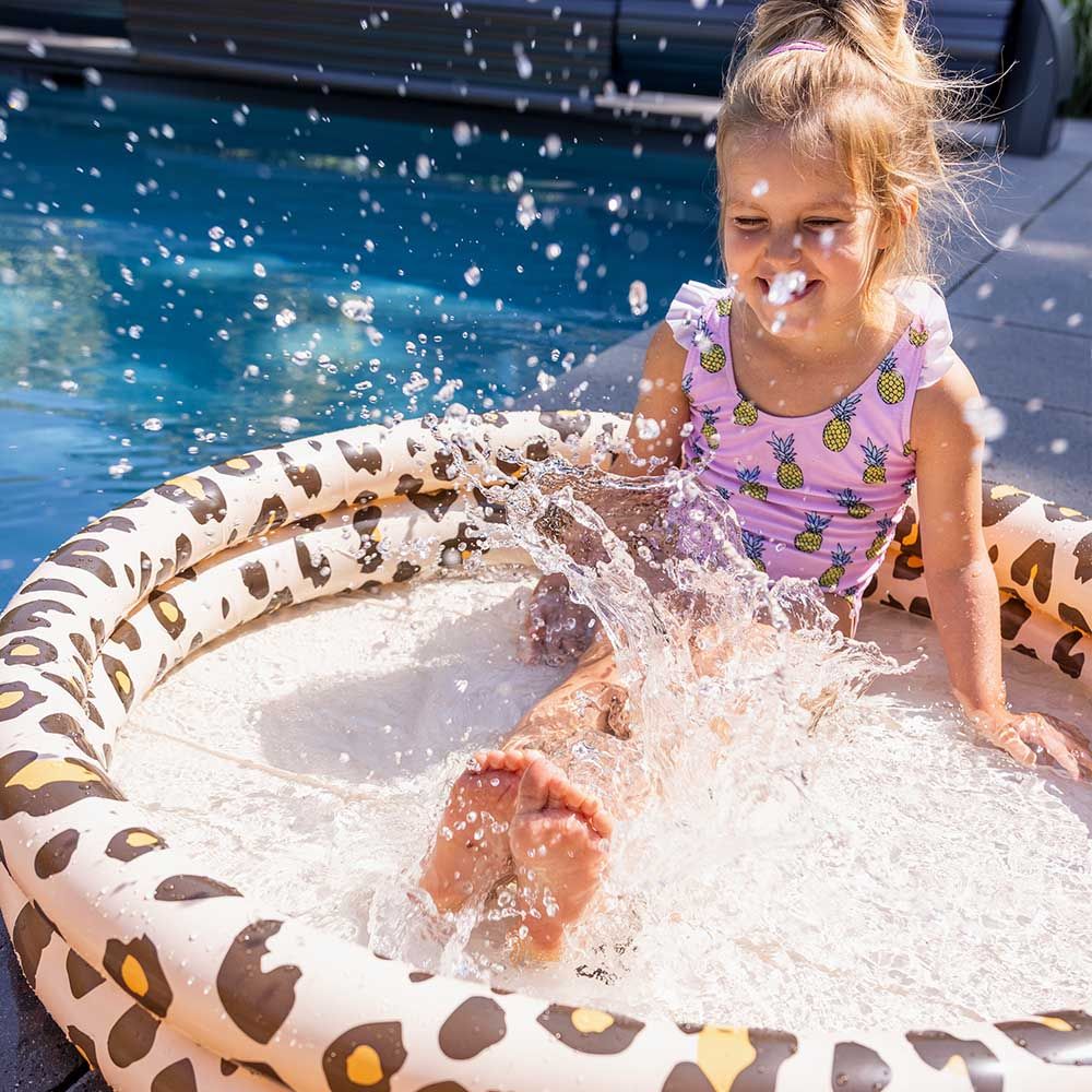 Swim Essentials - Leopard Printed Children's Pool - 100cm - Beige