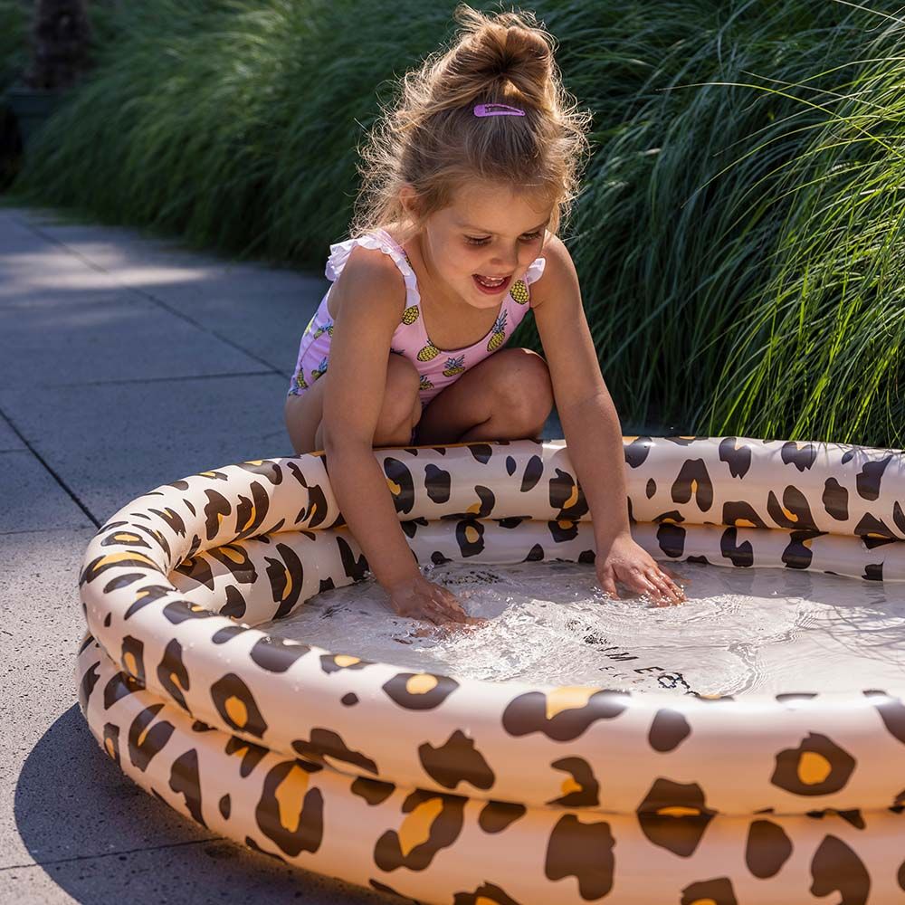 Swim Essentials - Leopard Printed Children's Pool - 100cm - Beige