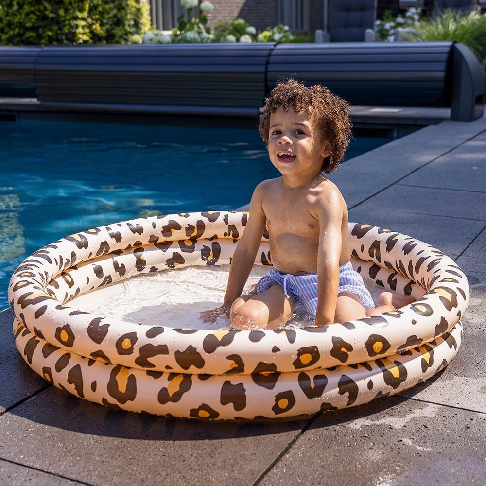 Swim Essentials - Leopard Printed Children's Pool - 100cm - Beige