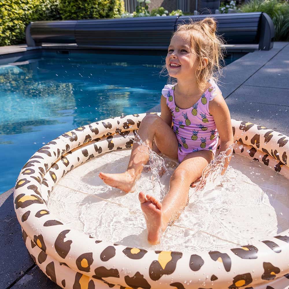 Swim Essentials - Leopard Printed Children's Pool - 100cm - Beige