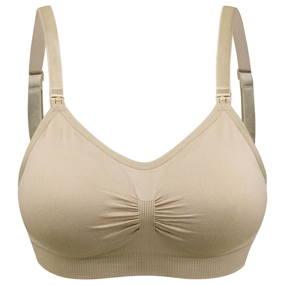 Blooming Blossom Seamless Wireless Nursing Bra - Beige