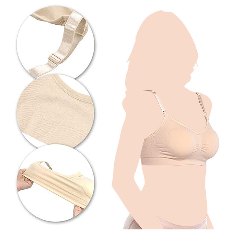 Blooming Blossom Seamless Wireless Nursing Bra - Beige