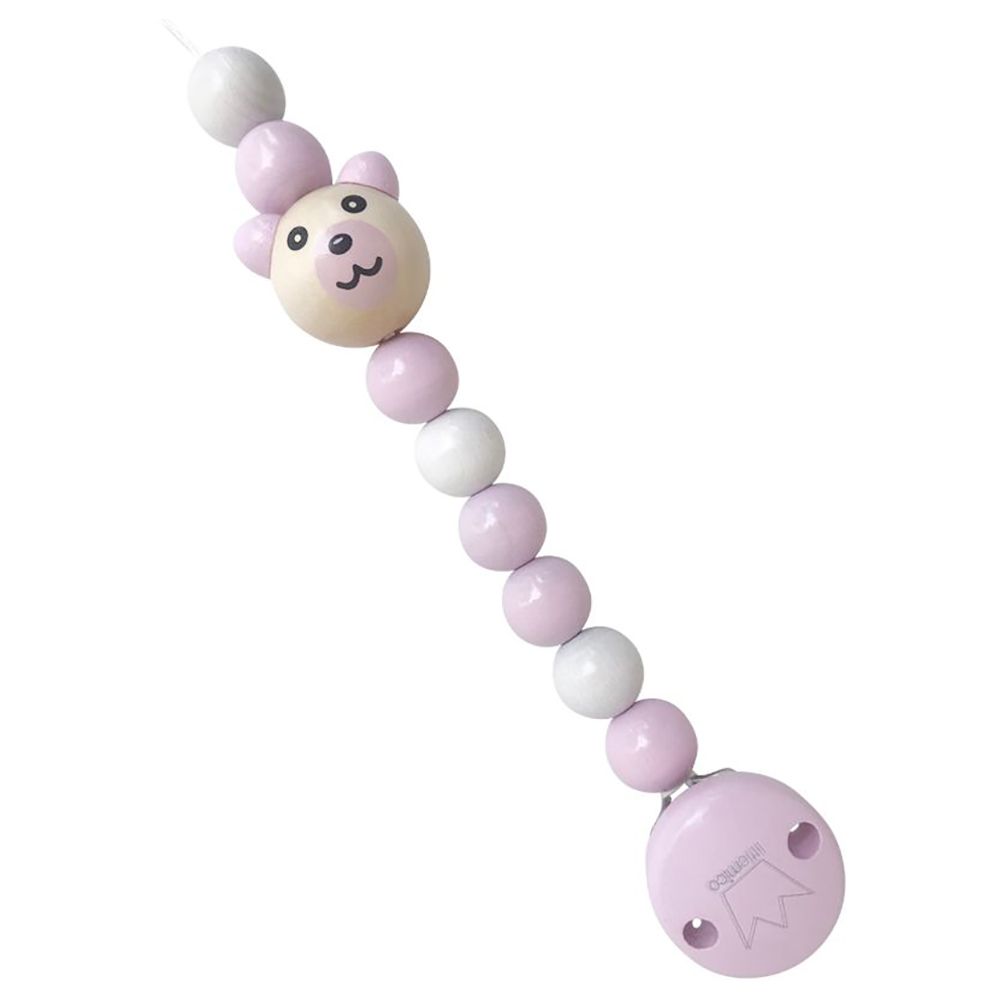 Littlemico - Bear Pacifier Holder - Pink