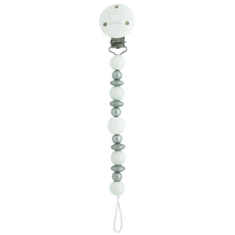 Littlemico - Lua Pacifier Holder - White/Silver