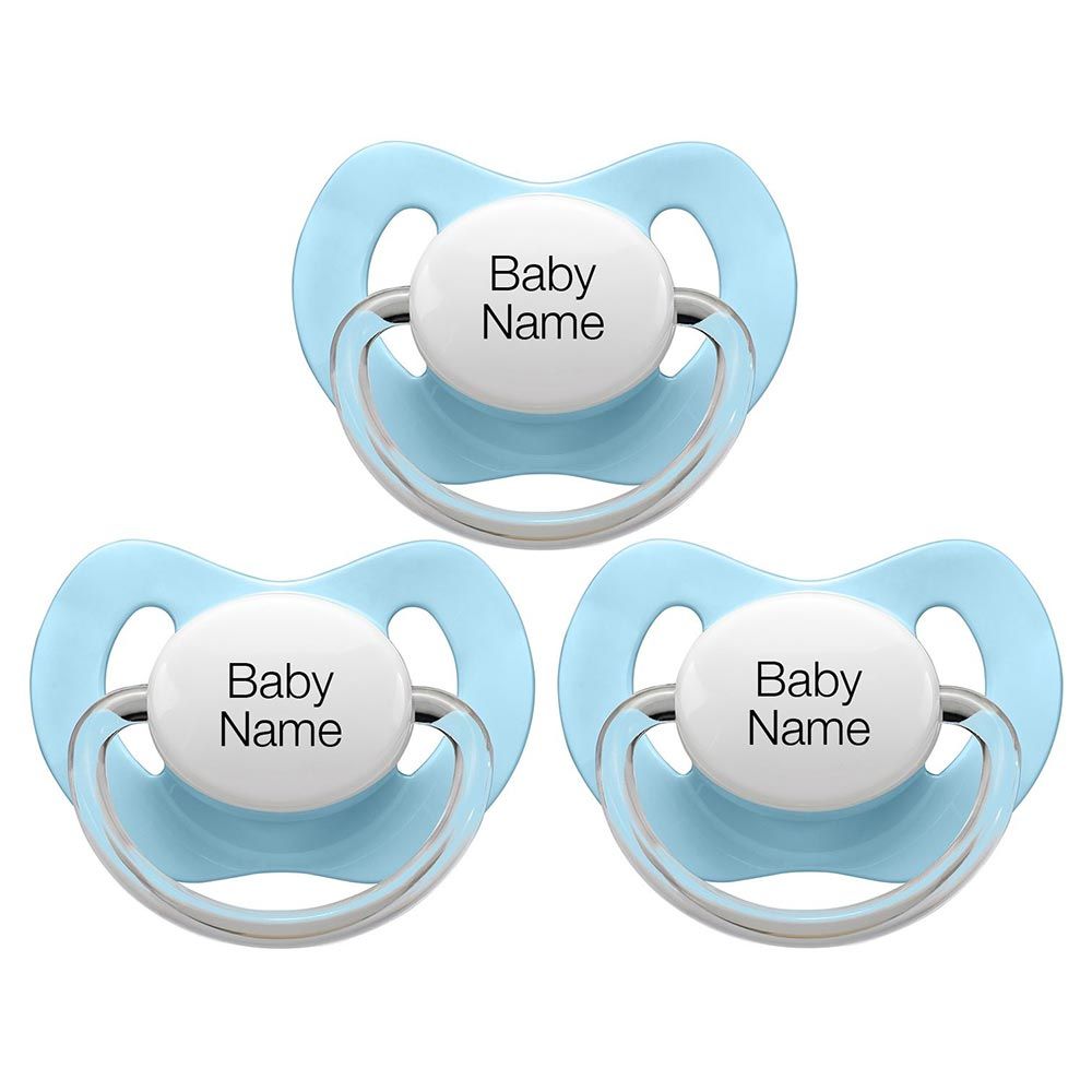 Littlemico Personalised Pacifiers 3 Pcs - Blue 0-6M