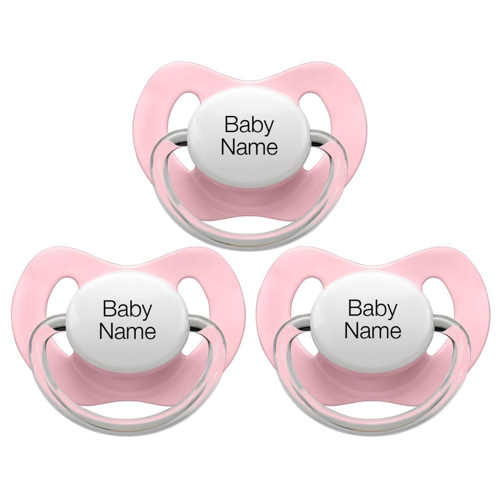 Littlemico Personalised Pacifiers 3 Pcs - Pink 5M+