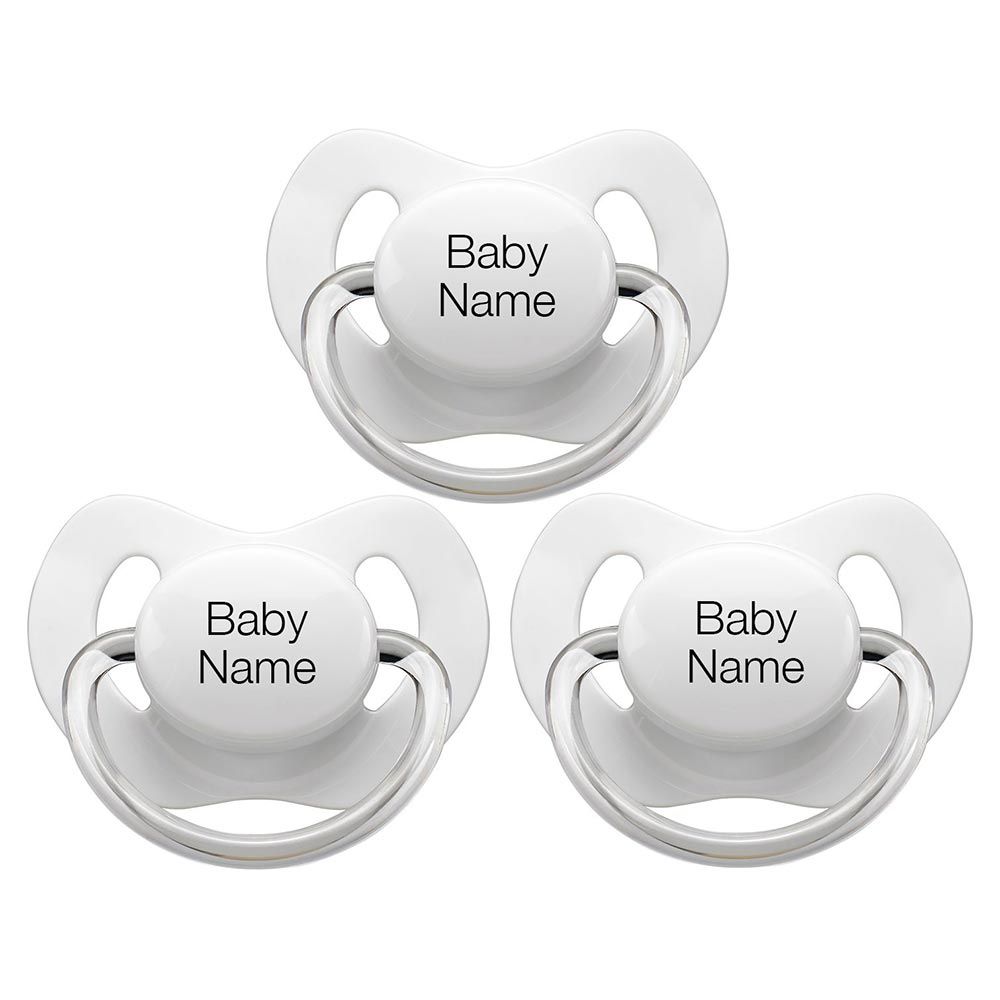 Littlemico Personalised Pacifiers 3 Pcs - White 5M+